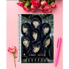 Anime And Your World Bts Defter 1 Adet Özel Tasarım A4 Boyutu Telli Kareli Defter 21*29 cm