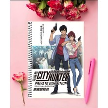 City Hunter Anime Defter 1 Adet Özel Tasarım A4 Boyutu 21*29 cm  Telli Kareli Defter
