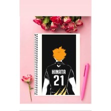 Anime And Your World Hinata Shouyou Anime Defter 1 Adet Özel Tasarım A4 Boyutu Telli Kareli Defter 21*29 cm