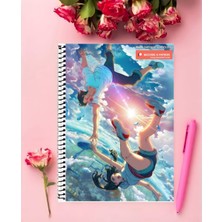 Anime And Your World Tenki No Ko (Hina Amano)  Anime   Defter 1 Adet Özel Tasarım A4 Boyutu 21*29 cm  Telli Kareli
