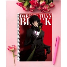 Darker Than Black  Anime Defter 1 Adet Özel Tasarım A4 Boyutu 21*29 cm  Telli Kareli Defter
