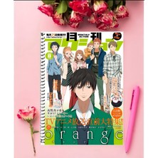 Anime And Your World Orange Anime Defter 1 Adet Özel Tasarım A4 Boyutu 21*29 cm  Telli Kareli Defter