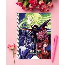 Anime And Your World Code Geass Lelouch Anime Defter 1 Adet Özel Tasarım A4 Boyutu 21*29 cm  Telli Kareli Defter