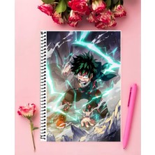 Midoriya Izuku Anime Defter 1 Adet Özel Tasarım A4 Boyutu 21*29 cm  Telli Kareli Defter
