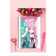 Satsuki Momoi Anime Defter 1 Adet Özel Tasarım A4 Boyutu Telli Kareli Defter 21*29 cm
