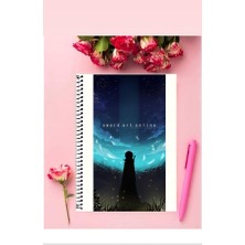 Anime And Your World Sword Art Online Anime Defter 1 Adet Özel Tasarım A4 Boyutu Telli Kareli Defter 21*29 cm