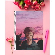 Ryomen Sukuna Anime Defter 1 Adet Özel Tasarım A4 Boyutu 21*29 cm Telli Kareli Defter
