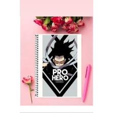 My Hero Academia Anime Defter 1 Adet Özel Tasarım A4 Boyutu Telli Kareli Defter 21*29 cm