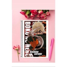 Katsuki Bakugo Anime Defter 1 Adet Özel Tasarım A4 Boyutu Telli Kareli Defter 21*29 cm