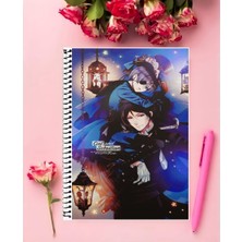 Anime And Your World Ciel Phantomhive Anime Defter 1 Adet Özel Tasarım A4 Boyutu 21*29 cm  Telli Kareli Defter