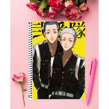 Tokyo Revengers Anime Defter 1 Adet Özel Tasarım A4 Boyutu 21*29 cm  Telli Kareli defter