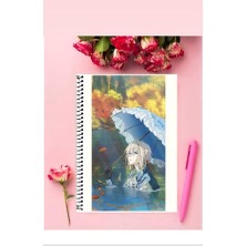 Anime And Your World Violet Evergarden Anime Defter 1 Adet Özel Tasarım A4 Boyutu Telli Kareli Defter 21*29 cm
