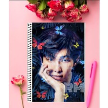 Bts Defter 1 Adet Özel Tasarım A4 Boyutu Telli Kareli Defter 21*29 cm