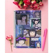 Hinata Hyuga Anime Defter 1 Adet Özel Tasarım A4 Boyutu 21*29 cm  Telli Kareli Defter
