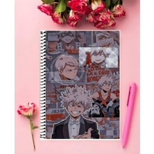 Bakugou Katsuki Anime Defter 1 Adet Özel Tasarım A4 Boyutu 21*29 cm  Telli Kareli Defter