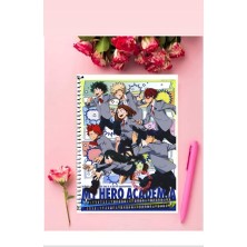 Anime And Your World My Hero Academia Anime Defter 1 Adet Özel Tasarım A4 Boyutu Telli Kareli Defter 21*29 cm