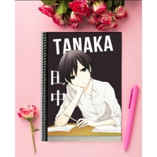 Tanaka Anime Defter 1 Adet Özel Tasarım A4 Boyutu Telli Kareli Defter 21*29 cm