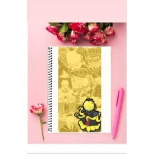 Anime And Your World Koro Sensei  Anime Defter 1 Adet Özel Tasarım A4 Boyutu Telli Kareli Defter 21*29 cm