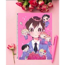 Anime And Your World Ouran High School Host Club Anime Defter 1 Adet Özel Tasarım A4 Boyutu 21*29 cm  Telli Kareli