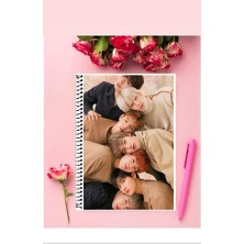 Anime And Your World Monsta x  Defter 1 Adet Özel Tasarım A4 Boyutu Telli Kareli Defter 21*29 cm