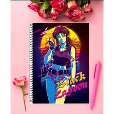 Anime And Your World Black Lagoon  Anime Defter 1 Adet Özel Tasarım A4 Boyutu 21*29 cm Telli Kareli