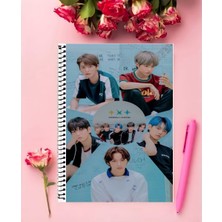 Tomorrow x Together Defter 1 Adet Özel Tasarım A4 Boyutu 21*29 cm  Telli Kareli Defter