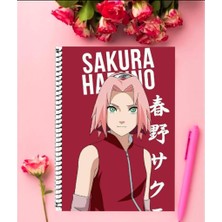 Anime And Your World Sakura Haruno Anime Defter 1 Adet Özel Tasarım A4 Boyutu Telli Kareli Defter 21*29 cm