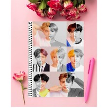 Bts Defter 1 Adet Özel Tasarım A4 Boyutu 21*29 cm Telli Kareli Defter