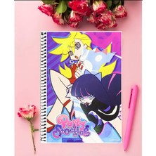 Anime And Your World Panty Stocking With Gartenbelt Anime Defter 1 Adet Özel Tasarım A4 Boyutu 21*29 cm  Telli Kareli