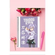 Anime And Your World Toudou Kirin Anime Defter 1 Adet Özel Tasarım A4 Boyutu Telli Kareli Defter 21*29 cm