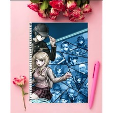 Danganronpa  Anime Defter 1 Adet Özel Tasarım A4 Boyutu 21X29 cm Telli Kareli