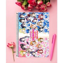 Anime And Your World Lovelive  Anime   Defter 1 Adet Özel Tasarım A4 Boyutu 21X29 cm  Telli Çizgili Defter