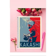 Kakashi Anime Defter 1 Adet Özel Tasarım A4 Boyutu Telli Çizgili Defter 21X29 cm