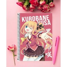 Anime And Your World Kurobane Yusa Anime Defter 1 Adet Özel Tasarım A4 Boyutu 21X29 cm  Telli Çizgili defter