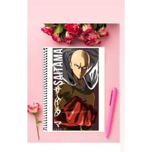 Anime And Your World Saitama  Anime Defter 1 Adet Özel Tasarım A4 Boyutu Telli Çizgili Defter 21X29 cm