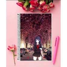 Kisara Tendo Anime Defter 1 Adet Özel Tasarım A4 Boyutu 21X29 cm  Telli Kareli Defter