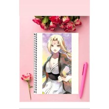 Tsunade Senju Anime Defter 1 Adet Özel Tasarım A4 Boyutu Telli Kareli Defter 21X29 cm