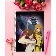 Anime And Your World Space Battleship Yamato  Anime   Defter 1 Adet Özel Tasarım A4 Boyutu 21X29 cm  Telli Çizgsiz Defter