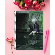 Darker Than Albeni-A4-01-Ck  Anime Defter 1 Adet Özel Tasarım A4 Boyutu 21X29 cm Telli Kareli