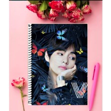 Anime And Your World Bts Defter 1 Adet Özel Tasarım A4 Boyutu Telli Çizgili Defter 21X29 cm