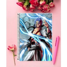 Anime And Your World Grimmjow Jeagerjaquez Anime Defter 1 Adet Özel Tasarım A4 Boyutu 21X29 cm  Telli Çizgili Defter