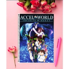 Accel World  Anime Defter 1 Adet Özel Tasarım A4 Boyutu 21X29 cm Telli Çizgili
