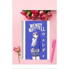 Wendy Marvell Anime Defter 1 Adet Özel Tasarım A4 Boyutu Telli Çizgili Defter 21X29 cm