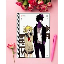 Himiko Toga ve Dabi Anime Defter 1 Adet Özel Tasarım A4 Boyutu 21X29 cm  Telli Çizgili Defter