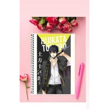 Anime And Your World Toshiro Hijikata Anime Defter 1 Adet Özel Tasarım A4 Boyutu Telli Kareli Defter 21X29 cm