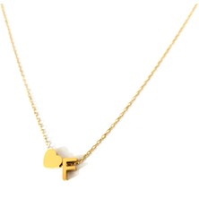 Hg.Aksesuar Kadın Kalp Detaylı Çelik Harf Kolye