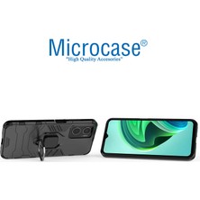 Microcase Xiaomi Redmi Note 11E / Redmi 10 5g Batman Serisi Yüzük Standlı Armor Kılıf - Siyah AL3349