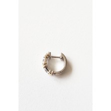 MorMajor Silver Tekli Ithal Çapraz x Neza Mini Halka Gümüş Küpe