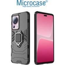 Microcase Xiaomi 13 Lite / Civi 2 Batman Serisi Yüzük Standlı Armor Kılıf - Siyah AL3349