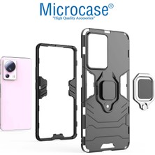 Microcase Xiaomi 13 Lite / Civi 2 Batman Serisi Yüzük Standlı Armor Kılıf - Siyah AL3349